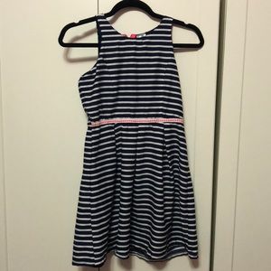 Blue and white dress